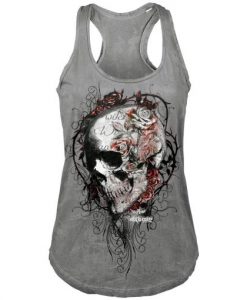 Faded Flower Skull Vest Tank top BC19